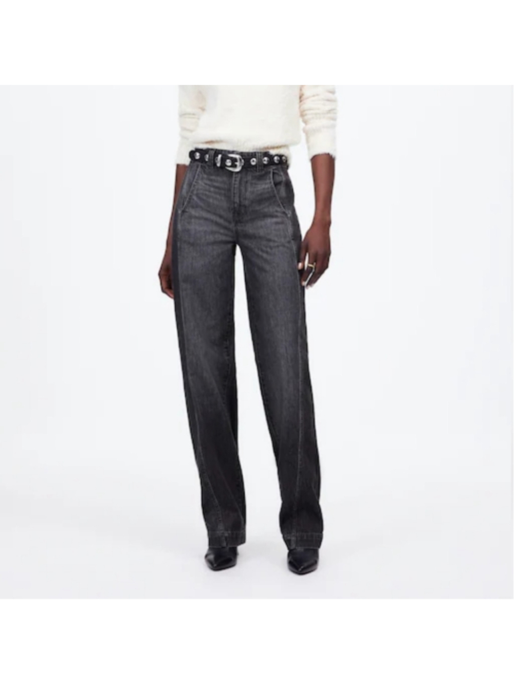 Madewell Tapered Denim Trousers In Robles Wash Size 25